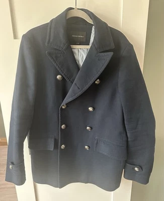 Banana Republic Double Breasted Peacoat Navy Cotton Men's Large Captain Blazer - Image 1 of 4