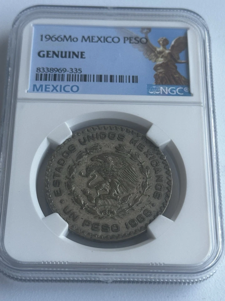 1966-Mo México 1 Peso • Certificado NGC ORIGINAL • Moneda de Plata José Morelos 🇲🇽 Foto 1 de 2