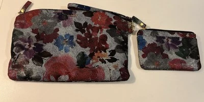 Bolsa de pulso Lodis e carteira de identidade couro padrão floral - Imagem 1 de 4