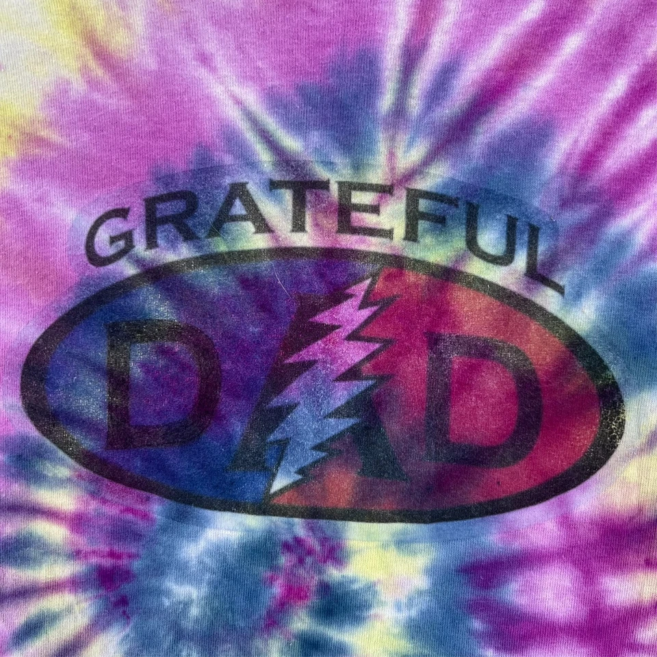 GRATEFUL DAD Tie-Dye T-Shirt Adult XL  Grateful Dead Parody Multi Color NO TAG - Image 1 of 4