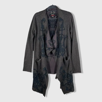 Cárdigan Suéter Johnny Was Cascada Para Mujer S Marrón Floral Boho Otoño Niña Elegante Foto 1 de 4