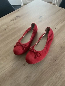 Gabor Ballerina Rot Leder Gr. 7 Gummizug Neu!! - Bild 1 von 3