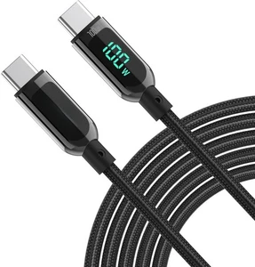 100W USB Type C to C LED Display Data & Fast Charger Charging Cable Power Lead - Picture 1 of 9