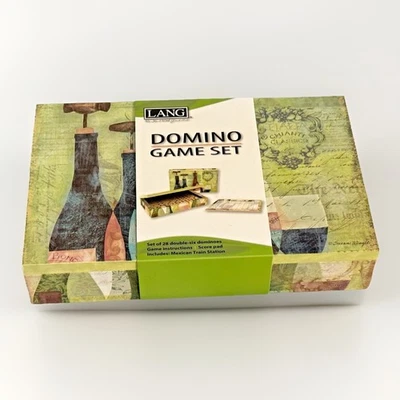 Lang Domino Game Set Bottles & Glasses 2016 Double Six Dominoes  NEW Sealed - Image 1 of 4