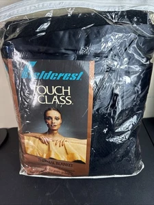 Vintage Fieldcrest Touch of Class Thermal Blanket Full 80x90 Rare Black Acrylic - Picture 1 of 5