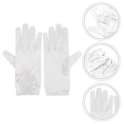  2 Pares Guantes de Boda para Novia Niñas Princesa Noche Fiesta Foto 1 de 4