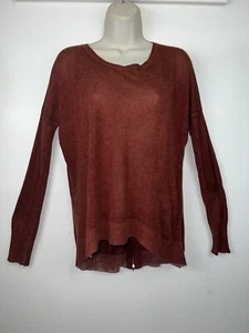 Olivaceous Women's Oversized Sweater Maroon Long Sleeve Back Zip Size S - Picture 1 of 7