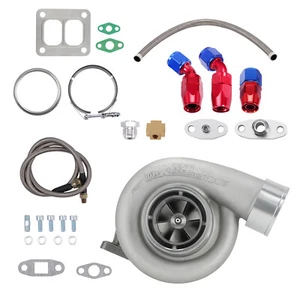 Turbo Gt45 Turbocharger+oil Feed Line+oil Drain Return Line Boost Power 600+BHP - Picture 1 of 15
