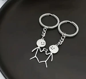 lustiger Pärchen Schlüsselanhänger Herz Valentinstag Geschenk 2 Teile - Bild 1 von 5