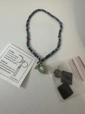 Collar con palanca de eslabones de ley 925 2 dijes redondos corazón turquesa Carolyn Pollack Foto 1 de 3