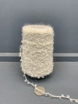 200G 2NM MOHAIR WOOL NYLON MIX YARN RAW WHITE ECRU - Image 1 of 2