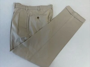Brooks Brothers Men's Beige Solid Cotton Khaki Pants 31X33 $125 - Picture 1 of 8