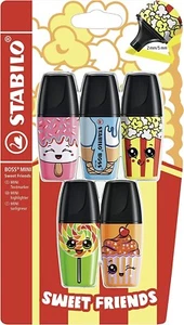STABILO BOSS MINI Sweet Friends MINI Textmarker 5er pink blau gelb grün Orange - Bild 1 von 3