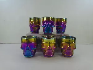 Circleware Rainbow Fusion 1.7 oz Skull Shot Glass 6 Piece Set - Picture 1 of 8
