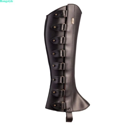 Capas de botas de couro sintético medieval polainas cavaleiro guerreiro armadura espátulas Natal - Imagem 1 de 4