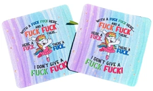 F#ck f#ck unicorn drink coasters - Picture 1 of 3