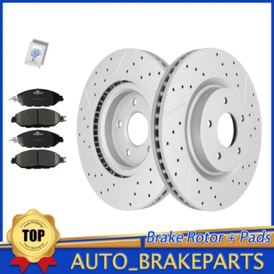 Front Brake Disc Rotors+Ceramic Pads For Nissan Pathfinder Murano INFINITI QX60 - Image 1 of 4