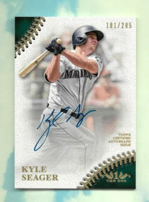 KYLE SEAGER 2018 TOPPS TIER ONE AUTOGRAPH AUTO ON CARD #'D /285 MLB MARINERS! - Image 1 of 2