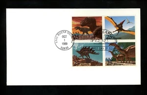 US FDC #2422-2425 NONE USPS Pictorial 1989 FL Prehistoric Animals Dinosaurs HC - Picture 1 of 2