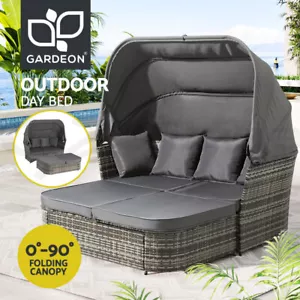 Gardeon Outdoor Sun Lounge Setting Patio Furniture Wicker Sofa Garden Day Bed - Picture 1 of 9