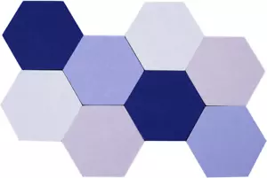 Afumazi 8Pcs Hexagon Felt Cork Board Tiles Self Adhesive Bulletin Board, Pin Bo - Picture 1 of 12