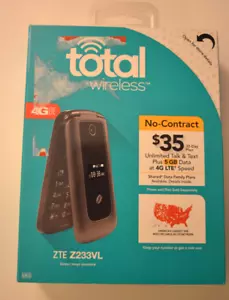 Total Wireless ZTE Z233VL 4G LTE with 4GB Memory FLIP PHONE - Picture 1 of 2