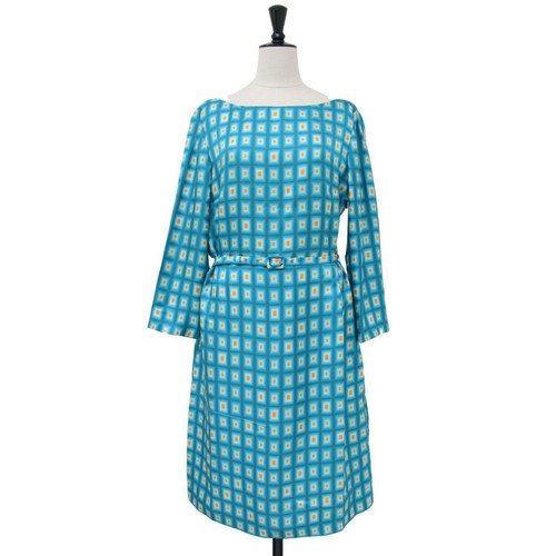 Abito PRADA blu chiaro 42 XL al ginocchio con maniche lunghe marca alta lusso L