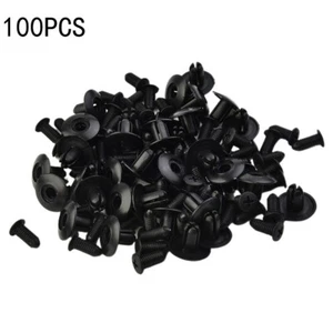 100X CAR PLASTIC 8MM CLIPS RIVET PUSH FIT DOOR BOOT TRIM PANELS BUMPER FASTENER - Picture 1 of 11
