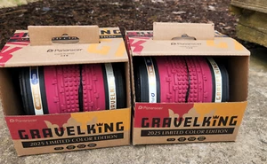 Two (2)Panaracer Gravel King SK Tires,Black/Cranberry,650x48,New - Picture 1 of 2