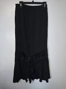 Vintage Spencer Alexis Maxi Skirt Size Small Mixed Media Gauze Lace Boho Black - Picture 1 of 4