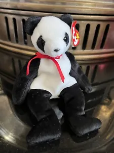 VGC Tagged Retired Ty Beanie Baby Plush Fortune the Panda Excellent Condition - Picture 1 of 5