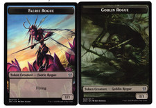 FAERIE ROGUE / GOBLIN  TOKEN x~mtg NM Zendikar Rising Commander  Double-Sided