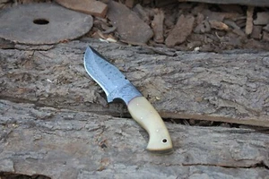 Custom Handmade Damascus Hunting/Outdoor/Camping/Survival Knife With Bone Handle - Picture 1 of 6