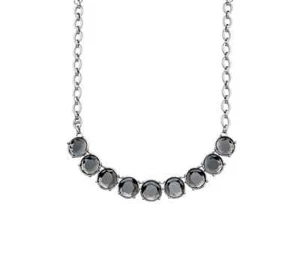 Lia Sophia Jewelry Large Smoke Grey Crystal Necklace with Infinime Clasp RV86 - Picture 1 of 9