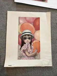 Vintage 1962 Walter Margaret Keane Lithograph Print “At The Fair” 12.5”x14.5” - Picture 1 of 12
