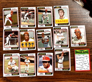 14 Card Baseball Lot ASTROS 1974 Topps Vintage - Picture 1 of 6