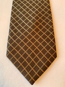 Corbata de seda a cuadros beige marrón Stafford 3,25"" X 58,5"" nueva - Imagen 1 de 5