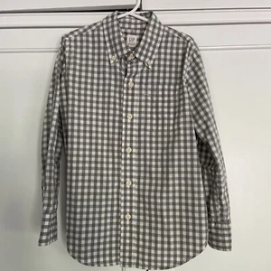 Boys Gap Grande White Gingham Shirt In Size Small 6/7 - Picture 1 of 6