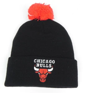 CHICAGO BULLS NBA SCHWARZ VINTAGE STRICK RETRO BÜNDCHEN MIT BOMMEL BEANIE MÜTZE NEU! - Bild 1 von 3