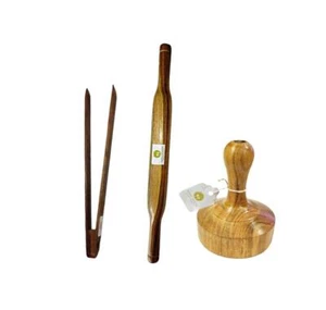 Handmade Wooden Tong Rolling Pin and Masher Set - Picture 1 of 5