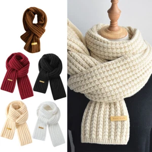 Womens Mens Winter Thick Cable Knit Wrap Chunky Winter Long Soft Warm Scarves - Picture 1 of 13