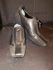Neu ohne Karton ~ Previe International ~ 9,5 Medium ~ schwarz glatt Lea/Wildleder MODE SNEAKER - Bild 1 von 5