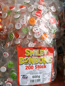 200 Wurfmaterial Smiley Bonbons 3g  Bonbon Giveaway Karneval Wurfartikel Emoji
