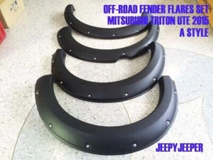 9" BOLTED OFF-ROAD FENDER FLARES ARCH For MITSUBISHI L200 TRITON MQ 2015-2019 - Picture 1 of 8