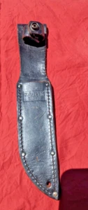 Vintage 10 & 1/2" length KA-BAR Fighting Military Combat Knife Leather Sheath - Picture 1 of 4