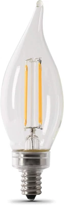 Feit Electric BPCFC25/927CA/FIL/2 25W EQ DM LED Candelabra Light Bulb, 2 Bulbs - Image 1 of 4