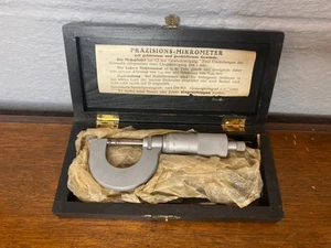 Vintage Steinmeyer Germany Bügelmessschraube in schwarzer Holzbox - Bild 1 von 8
