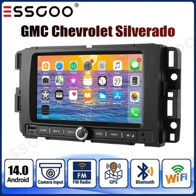 64G For GMC Yukon Chevy Silverado Sierra Car Stereo Radio Android 14 GPS Navi BT - Image 1 of 4