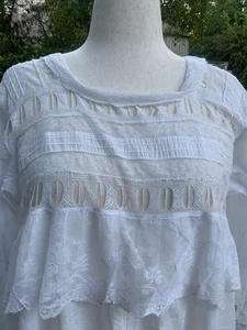 Edwardian Nightgown White Cotton M-L - Picture 1 of 14