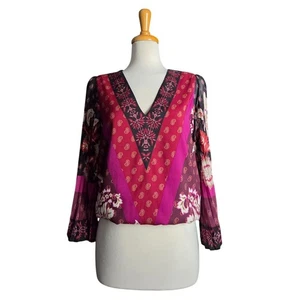 White House Black Market Boho Chic Bell Sleeve Blouse Women's Size S - Picture 1 of 8